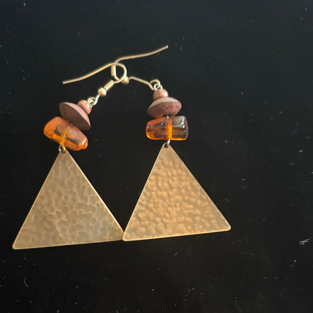 Elegant Gold Triangle Earrings